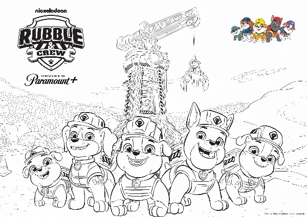 Rubble & Crew Colouring Sheet 1